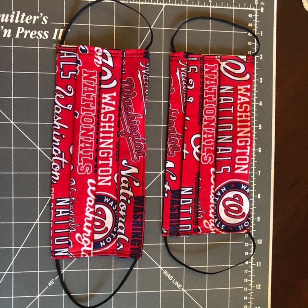 Nationals Cotton Face Mask Pleated